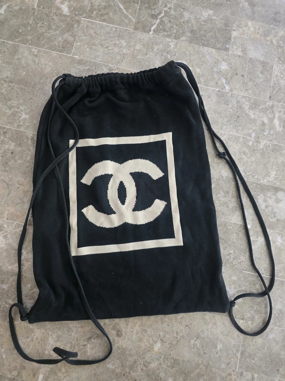 CHANEL Knit Logo CC Backpack